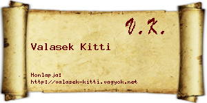 Valasek Kitti névjegykártya